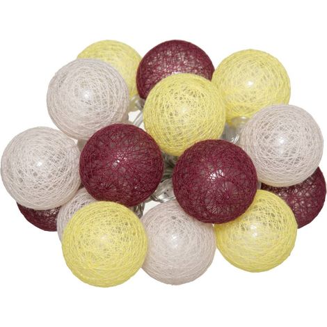 Batteria LED String 16 Balls - Bordeaux / jaune - Atmosphera créateur d'intérieur (1/4)