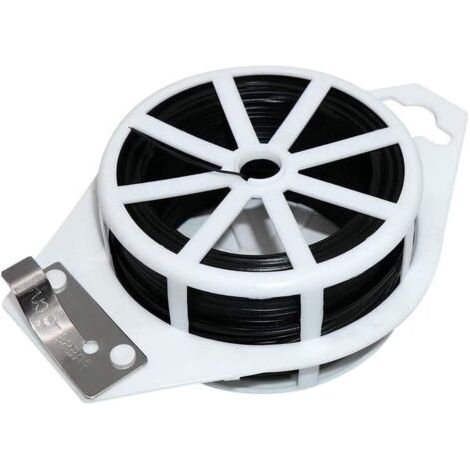Fascette per piante da giardino da 100 m, filo di plastica per innesto e organizzazione di piante da giardino, fascette metalliche multiuso (nere) (1/5)