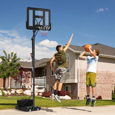 Canasta de baloncesto exterior regulable en altura 230-305 cm en acero negro OKWISH (1/5)