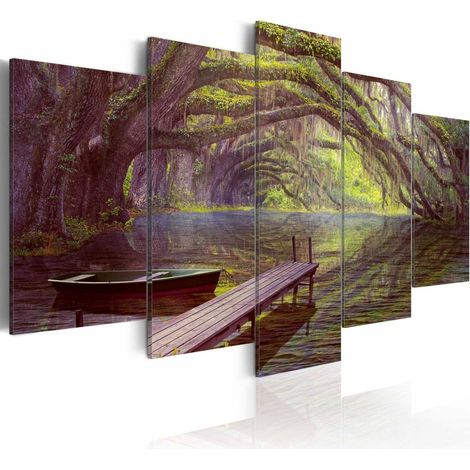 Tableau paysage, lac et arbres - 200 x 100 cm (1/4)