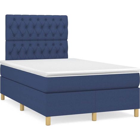 Boxspringbett mit Matratze Blau 120x190 cm Stoff (1/5)
