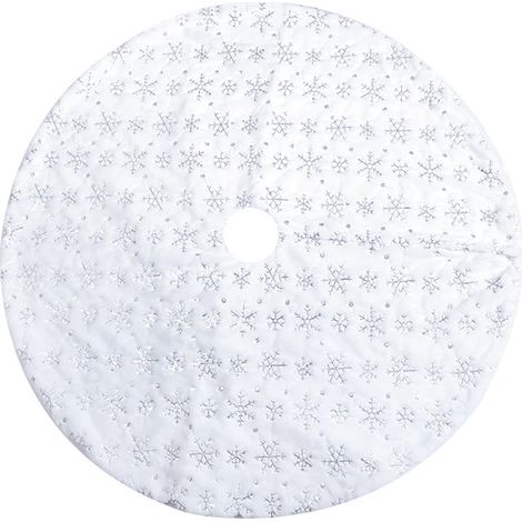 Tapis de sapin de Noël en peluche brodé, tapis de sapin de Noël, décoration de Noël (1/5)