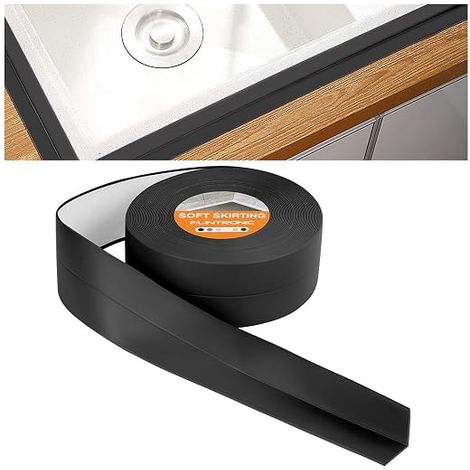Joint Salle de Bain, 4,5m38mm Bande Etancheite Autocollante, Ruban D'étanchéité Auto-Adhésif en PVC pour Baignoire, Salle de Bain, Cuisine, Anti-moisissure, Calfeutrage(Noir) (1/5)