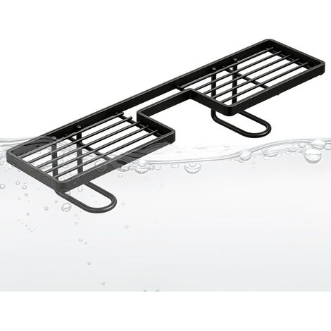 Étagère Robinet Support Au-Dessus De L'Évier En Acier Au Carbone Sans Étagère De Rangement Pour Lavabo Salle De Bain Au-Dessus Du Robinet Pour Placards Toilettes Camping-Car Maison Salle (1/5)