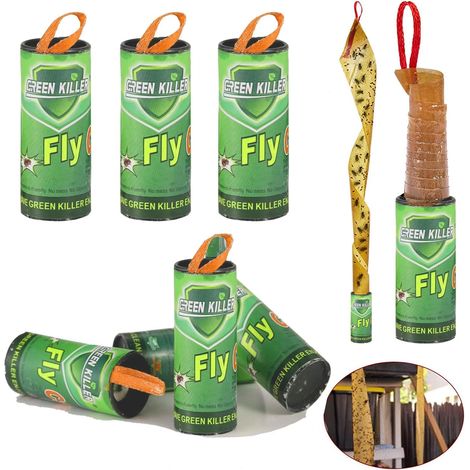 Lot de 8 rouleaux de ruban adhésif pour attraper les mouches et les insectes, piège à moucherons pour maison(8)