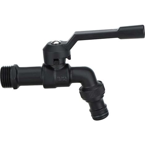 Doppelter Gartenwasserhahn, Außenwasserhahn mit 1/2-Zoll-Zulauf und 2 x 3/4-Zoll-Auslaufanschlüssen, Schlauchverteiler aus Messing und Edelstahl, 2-Wege-Garten-, Haushalts- und Industrieeinsatz.