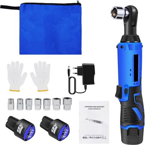 Kit chiave a cricchetto telescopica 12V, batterie 1500mAh, 7 bussole, per spazi ristretti, indicatore di batteria