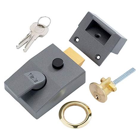 Yale YALP89DMGPB Serratura Notturna ad Alta Sicurezza con Blocco Automatico, Grigio Metallizzato Scuro/Ottone, 60 mm (1/4)