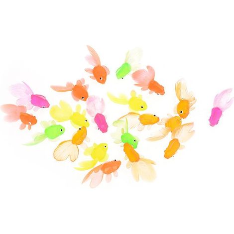 Lot de 20 petits poissons rouges en plastique souple, jouet pour enfants (1/4)