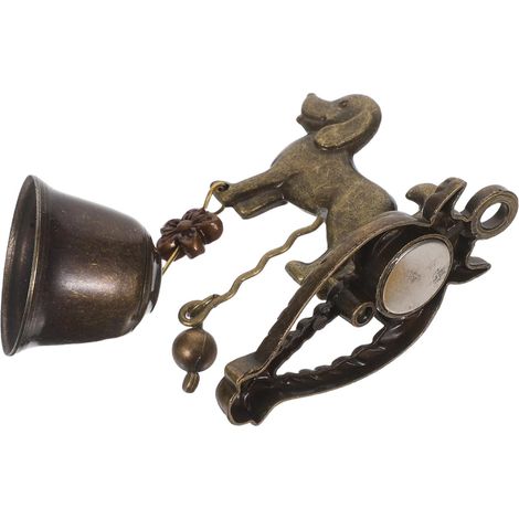 Timbre de pared de cobre vintage, campanilla de metal macizo para jardín, patio o perro.