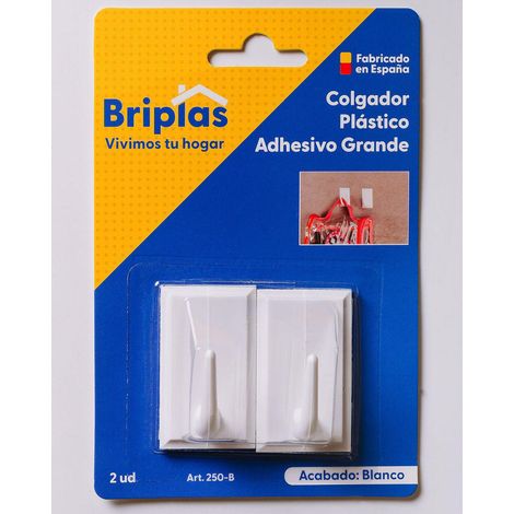 briplas colgador cocina-baño plastic adhesiv 2u  blanco 250b (1/2)