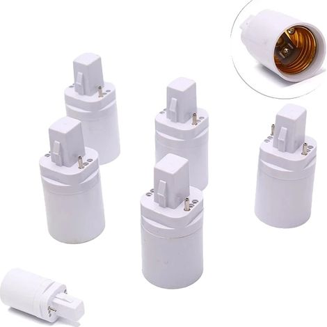 Steckdosenadapter, feuerfestes Material, Abmessungen 6,5 cm x 3,5 cm, Kompatibilität G24 zu E27, Spannungsbereich 110V bis 260V, leichtes Design (1/5)