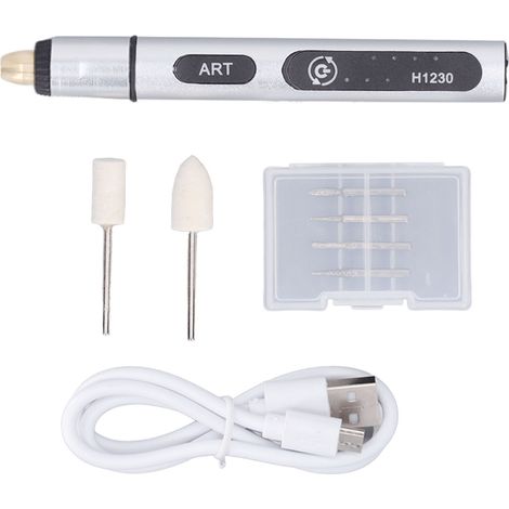 Mini meuleuse stylo rechargeable, rotation horaire/antihoraire, 3 vitesses, outil de meulage rotatif électrique avec batterie intégrée