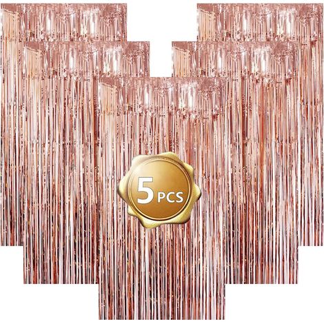 5 Rideau métallique, franges brillantes, aluminium réutilisable, décoration mariage anniversaire Noël