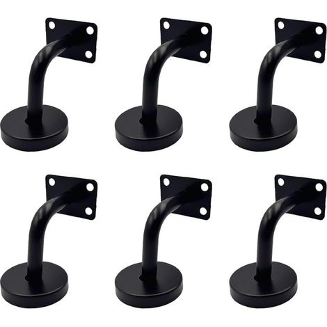 304 Steel Handrail Supports, Pack of 12 (Matte Black, 6 pcs) (1/5)