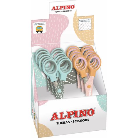 EXPOSITOR 12 TIJERAS ESCOLARES COLOR PASTEL ALPINO PT0051