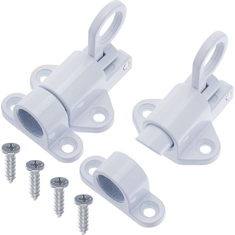 GROOFOO 2 PCS Automatique Verrou Porte Ressort, Ressort de Porte Automatique Alliage D'Aluminium, Boulon Ressort Adapté aux Portes et Fenêtres Penderies Cour Porte Exterieur(Blanc) (1/5)