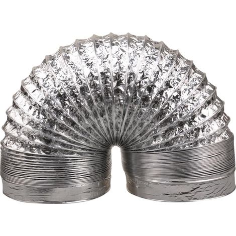 Tuyau d'évacuation d'air flexible 170 mm 1,5 Film en aluminium Tuyau d'air flexible résistant à la température Double couche de ventilation pour climatisation, sèche-linge, hotte aspirante (1/5)