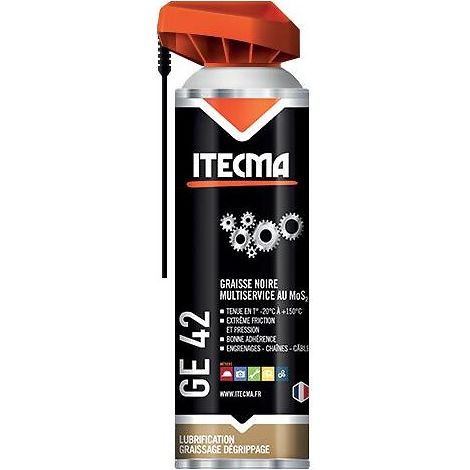 Graisse noire multiservice au MoS2 Ge 42. 1 aérosol de 650 ml brut- 400 ml net - ITW SPRAYTEC ITECMA (1/2)
