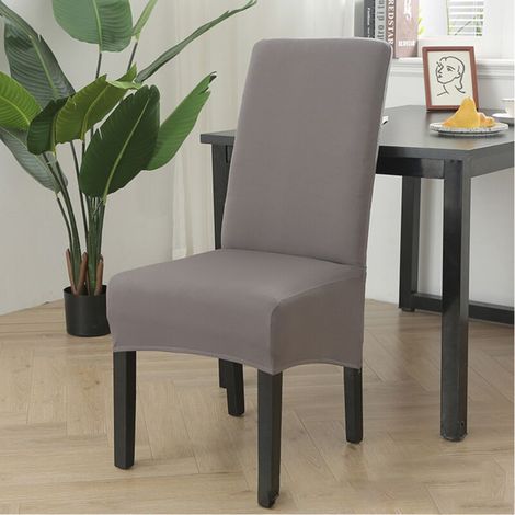 Set of 6 Dining Room Chair Covers, Stretch Chair Covers Universal Washable Large Chair Cover, Easy to Clean for Dining Room Living Room Decor (Grey) (1/4)