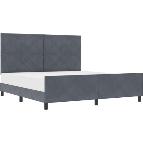 Box Spring Bed with Headboard Dark grey 180 x 200 cm Velvet vidaXL (1/5)