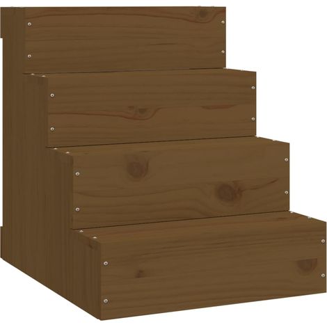 Escalier animaux de compagnie Marron miel 40x49x47 cm Bois pin (1/5)