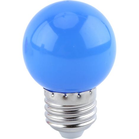 Ampoule LED ronde colorée E27 2W, globe, pour la décoration de la maison, du bar ou d'un magasin, bleue. (1/5)
