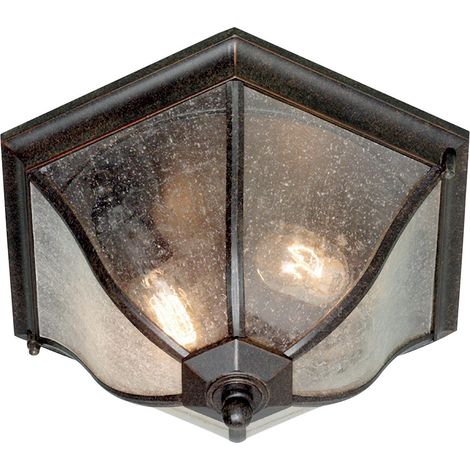 Elstead New England - Lanterna da soffitto a filo per esterni media a 2 luci Bronzo stagionato IP44, E27