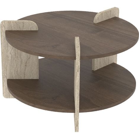 Holz Couchtisch "Oalla" 70 x 70 x 45 cm - Nussbaum