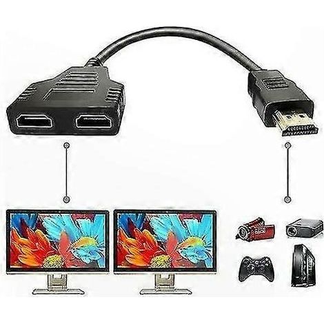 Câble adaptateur répartiteur HDMI, 1 entrée, 2 sorties, connecteur HDMI mâle (1/5)