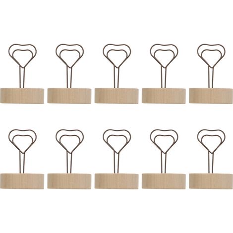 10Pcs Table Card Holder Retro Heart Shape Cute Design Business Card Photo Holder for Office Home Desktop Decoration (1/5)