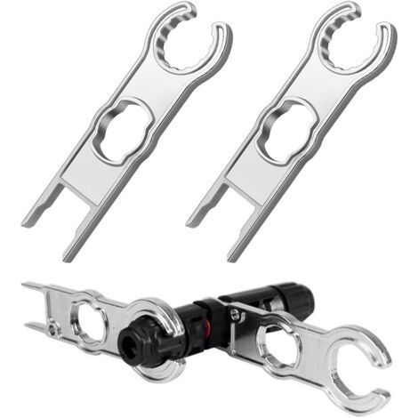 Ensemble de 2 Outils pour Connecteur de Panneau Solaire MC4, Clé en Métal pour Déconnexion Solide, Sertisseuse de Fil pour Câble et Connecteur de Système PV (1/5)