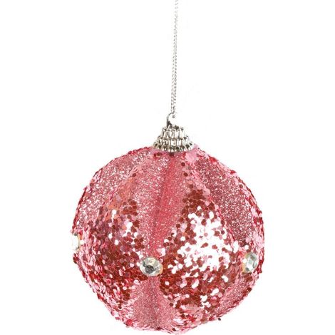 Pallina di polistirolo rosa con brillantini (1/3)