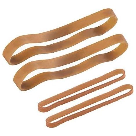 60 Pièces Ensemble de Bandes en Caoutchouc, Grandes Bandes Élastiques pour les Fournitures de Bureau Famille Scolaires, 100 par 5 mm, 160 par 10 mm, Jaune Foncé