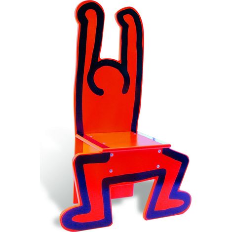 Jeux et Jouets Poufs Chaise en bois Graphique Dessin iconique Rouge Chaise pour Enfants dès 3 ans Fabriqué en France 9295