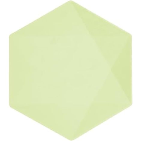 Assiette hexagonale Vert Décor, Vert, 26,1 x 22,6 cm, Vaisselle de fête en matières premières Rapidement renouvelables, pour Les Anniversaires, Les barbecues, Les jubilés, etc. (1/5)