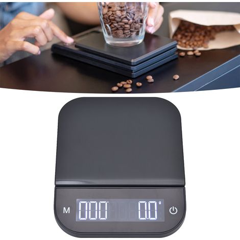 Balance pour cafetière à filtre 3 kg, balance domestique pour peser et chronométrer les grains de café, boîtier en acier inoxydable, écran tactile, alimentation USB (1/5)