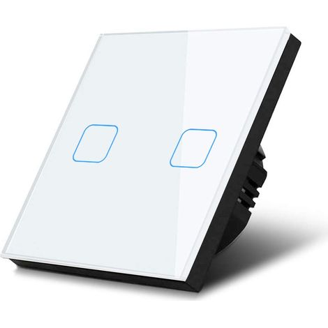 Maclean Energy Interruttore touch Adattatore LED Elegante e Moderno (Bianco, Doppio Quadrato) (1/4)