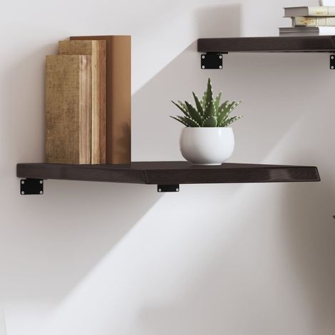 vidaXL Estante pared madera roble tratada marrón oscuro 40x50x(2-4) cm (1/5)