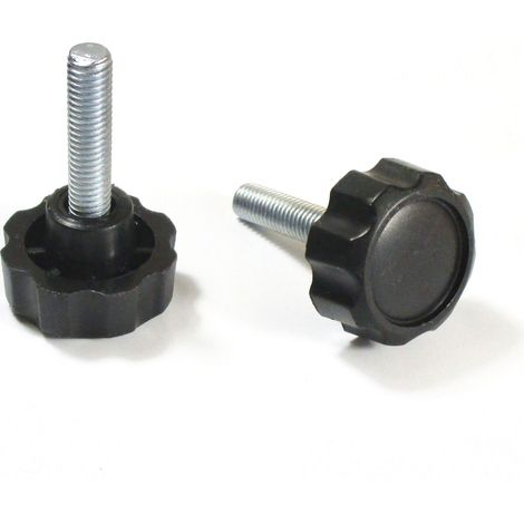 Ajile – Bouton Molette de Manœuvre, Serrage - Tige Filetée Diamètre 32 mm (M8) et Longueur 30 mm en Acier Zingué (1/2)