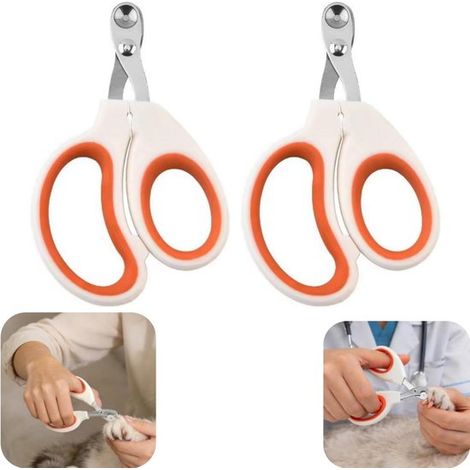 2 coupe ongles pour chats ongles pour chiens ongles à trou rond (orange, 10,5 x 6,5 cm) (1/5)