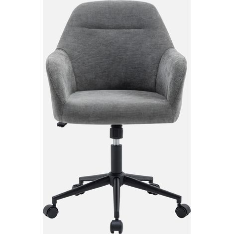 Silla de oficina con ruedas ajustable metal y tela (1/5)