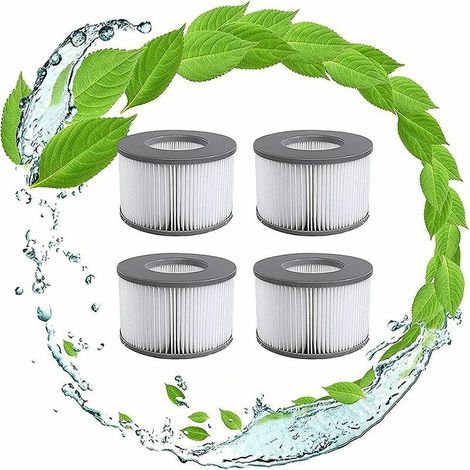 Replacement Filters for Mspa Filter Cartridge, for Underwater and Hot Spas, Suitable for All Current Hot Tubs, for Inflatable Pools - Model from 2020 (4pcs) (1/5)