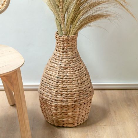 Vase Tressé en Jacinthe d'Eau Style Bohème Naturel pour Fleurs Séchées et Décoration - PANGIVO (1/5)