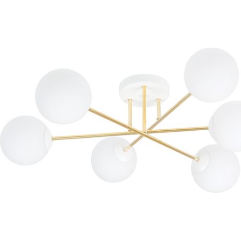 Lampadario Emibig MAGNUM 6xE14 oro con sfere bianche (1/5)