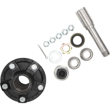 d'essieu de remorque de 2 0 kg avec 5 boulons sur moyeu de renvoi de 11 , 4 cm ,kit de moyeu de roue rond de 2 , 5 cm pour remorque de bateau cargo , Accessoires de remorque (1/5)