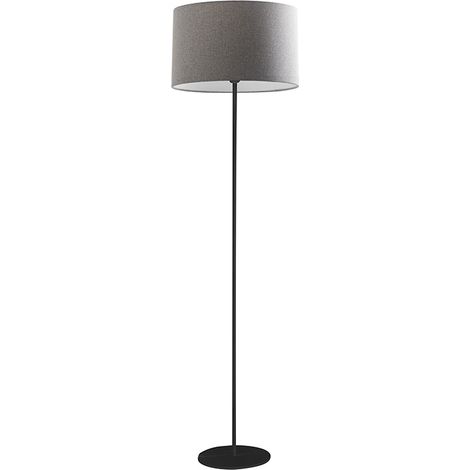 Vivien Piantana Nera - Lampada da Terra con Paralume Cilindrico Grigio, Attacco E27, Potenza 75W, Grado IP20, Altezza 48cm - Rossini (1/5)