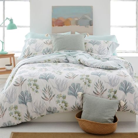 Housse de Couette imprimée, pour lit de 90 cm (+ Dimensions Disponibles), 50% Polyester, 50% Coton, Motif 136 cm, Couleur Eau (90 x 190/200 cm) (1/5)