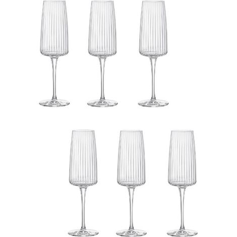 Set 6 Calici Bicchieri Flute Prosecco in Vetro Exclusiva 26 cl Bormioli Rocco (1/2)