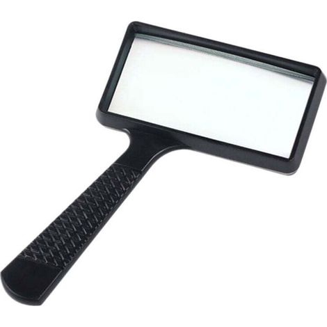 Lente d'ingrandimento portatile 10X - Lente d'ingrandimento rettangolare da 10050 mm - Lente in vetro antigraffio per lettura, hobby, riparazioni, osservazione -Crezuo